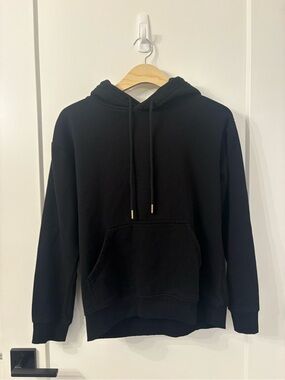 H&M Black Pullover Hoodie with Kangaroo Pocket
